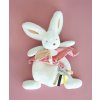 Doudou Dárková sada - Plyšový zajíček s muchláčkem 25 cm starorůžová