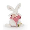Doudou Dárková sada - Plyšový zajíček s muchláčkem 25 cm starorůžová