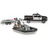 BRUDER 02507 Auto RAM Policie herní set s člunem a 2 figurkami
