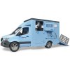 BRUDER 02674 Auto Mercedes Benz Sprinter přeprava zvířat se s koněm