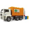 BRUDER 02772 Auto MAN TGA popeláři bílo-oranžové funkční model 1:16 plast