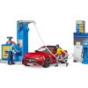 BRUDER 62111 Bworld Čerpací stanice herní set s autem a figurkami