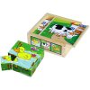 BABU - Dřevěné kostky farma - 9 ks