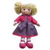 Panenka hadrová 50 cm fialové šatičky