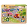 BABU - Dřevěná vkládačka dopravní prostředky se zvukem L064