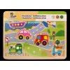 BABU - Dřevěná vkládačka dopravní prostředky se zvukem L064