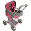 Dětský kočárek hluboký - růžovo-šedý
