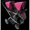 Dětský kočárek pro dvojčata - růžovo-černý