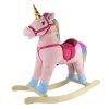 Houpací kůň růžový - výška sedátka 46 cm, zvukové efekty koně, pohyblivá tlama a ocas