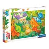Clementoni - Puzzle 24 Šťastná oáza dinosaurů MAXI