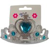 Plastová korunka na čelence ozdobená modrým akrylovým srdcem