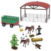 FARM SERVICE - Hrací set farma s traktorem a valníkem 16 ks se světly a zvuky