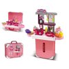 2v1 Malý kufr a kuchyň s příslušenstvím - růžová