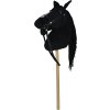 Černý kůň na tyči 73 cm, s černým batohem, se zvukem koně
