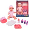 Dolls World - Miminko Olivia 38 cm pije a čůrá se zavíracími očima a příslušenstvím