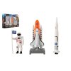 Sada vesmír 6ks kov/plast astronaut, raketoplán s doplňky v krabičce 25x17x4,5cm