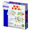 Baby sudoku logická hra dřevo 25ks v krabičce 15x15x4cm