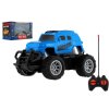 Auto RC mini truck plast 12cm 27MHz na baterie se světlem modré v krabici 18x11,5x10cm