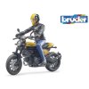 Bruder 63053 BWORLD Motocykl Scrambler Ducati Cafe Racer s jezdcem