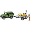 BRUDER 02593 Auto Land Rover Defender s přepravníkem a mikrobagrem JBC