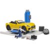 BRUDER 62112 Autodílna servisní centrum + auto Roadster s figurkou