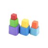 Kubus pyramida skládanka plast hranatá barevná 7ks v sáčku 12m+