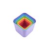 Kubus pyramida skládanka plast hranatá barevná 7ks v sáčku 12m+