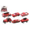 Auto hasiči kov/plast 7cm na volný chod mix druhů 12ks v boxu
