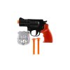 Pistole policejní 15cm plast s odznakem + přísavky 2ks na kartě