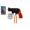 Pistole policejní 15cm plast s odznakem + přísavky 2ks na kartě