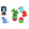 Dinosaurus/vejce obracecí silikon 15cm 4 druhy na kartě
