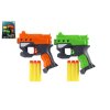 Pistole 2ks 12cm plast na pěnové náboje + 6ks nabojů na kartě