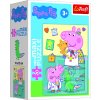 Minipuzzle miniMaxi 20 dílků Prasátko Peppa/Peppa Pig 4 druhy v krabičce 11x8cm 24ks v boxu