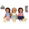 Panenka s mazlíčkem plast 12cm pevné tělo 3 druhy v krabičce 7x15x5cm 24ks v boxu