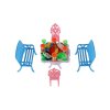 Nábytek pro panenky/stůl a židle plast 4 barvy v blistru 14x11x16cm