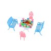 Nábytek pro panenky/stůl a židle plast 4 barvy v blistru 14x11x16cm