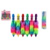 Propiska/pero plyšová 6 barev plast 14cm 6 barev v plastové krabičce 24ks v boxu