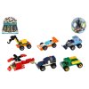 Stavebnice dopravní prostředek plast 6cm mix druhů v kouli 12ks v boxu