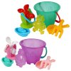 Sada na písek a k vodě plast kbelík, mlýnek s doplňky v síťce 20x19cm
