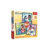 Puzzle 3v1 Lilo&Stitch - Čas se Stitchem 20x19,5cm v krabici 28x28x6cm