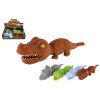 Dinosaurus plněný pískem 180g mačkací antistresový silikon 18cm 4 barvy v sáčku 12ks v boxu