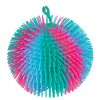 Míček antistresový mačkací chlupatý duhový 15cm 4 barvy