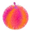 Míček antistresový mačkací chlupatý duhový 15cm 4 barvy