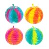 Míček antistresový mačkací chlupatý duhový 15cm 4 barvy