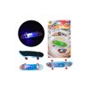 Skateboard prstový plast 9,5cm na baterie se světlem 3 barvy na kartě
