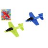 Letadlo házecí polystyren 17cm 3 barvy na kartě