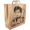 Taška papírová natur nákupní 45x48x17cm logo Made ploché uši