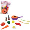 Kuchyňská sada barevné dětské nádobí + makety potravin plast