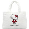 EP Line Taška bílá kočička Hello Kitty plyšová velká 40x27cm na zip