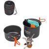 ACRA Camping set nádobí 2x ešus + plynový hořák s doplňky C23